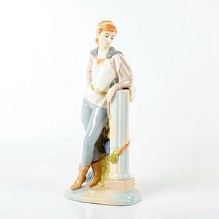 Nadal Porcelain Figurine, Man and Greek Column