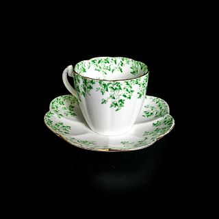 Foley China Cup and Saucer, Green Leaves