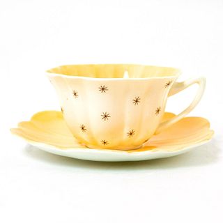 Shelley Fine Bone China Cup And Saucer, Pole Star, Blue