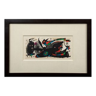 JOAN MIRÓ. Inglaterra, de la serie Miró Escultor No. 3 1974-1975. Firmada en plancha. Litografía sin número de tiraje. 20 x 40 cm.