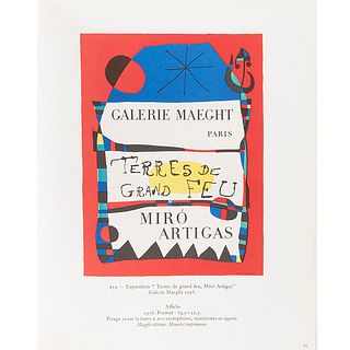 Queneau, Raymond (Prólogo). Joan Miró. Lithographe II. 1953 - 1963.Paris: Maeght Éditeur - Mourlot, 1975. Cubierta, litografía original