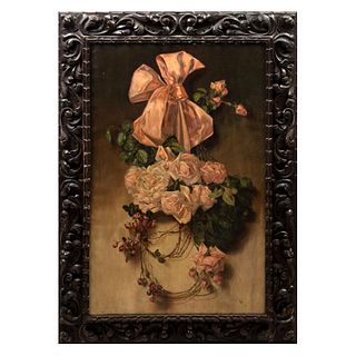 LUPE. Bouquet. Firmado y fechado 1919. Óleo sobre tela. 95 x 60 cm. Enmarcado.