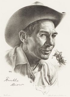 Charles Banks Wilson (1918-2013) "Bullrider" Lithograph