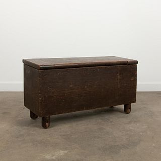 Early 19th c. American Oak Valuables Chest