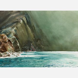 James Hamil (b. 1937) Watercolor Coastal Scene