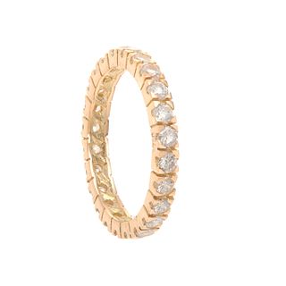 Ring made in 18 kt yellow gold, with 24 diamonds