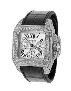 CARTIER Santos 100 Chronograph watch, 8839890E-2740 for men/Unisex.