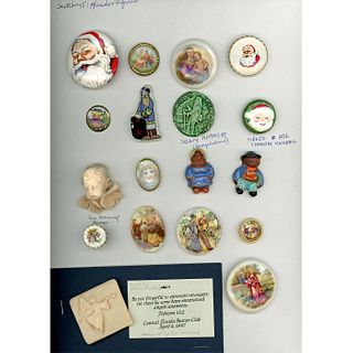 A FULL CARD OF DIVISION THREE STUDIO CERAMIC BUTTONS