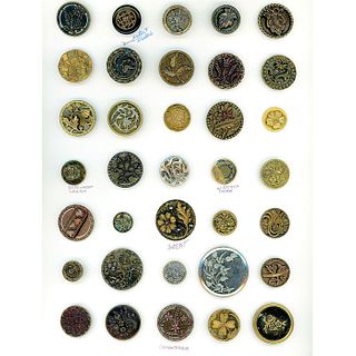2 CARDS OF ASSORTED DIV 1 METAL PLANT LIFE BUTTONS