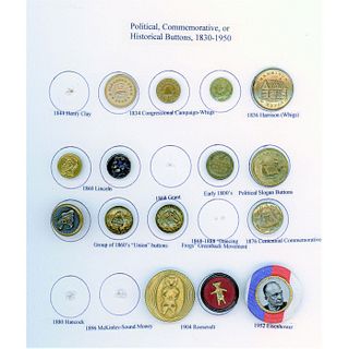 SMALL CARD OF ASSORTED DIV 1 POLITICAL BUTTONS
