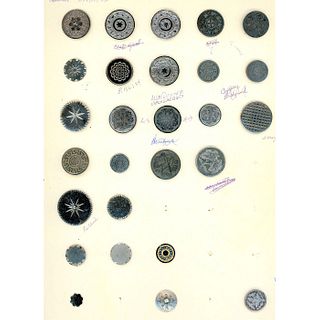 2 CARDS OF ASSORTED DIVISION ONE STEEL BUTTONS