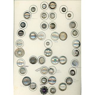 A CARD OF DIV 1 AND 3 ASSORTED INDIAN SILVER BUTTONS