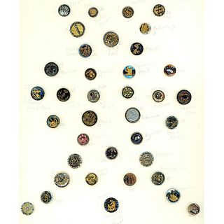 A FULL CARD OF DIVISION ONE STEEL CUP BUTTONS