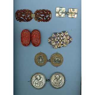 A CARD OF ASSORTED DIV 1 AND 3 BUCKLES