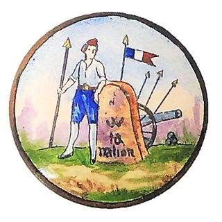ONE DIVISION ONE FRENCH REVOLUTION TYPE ENAMEL BUTTON