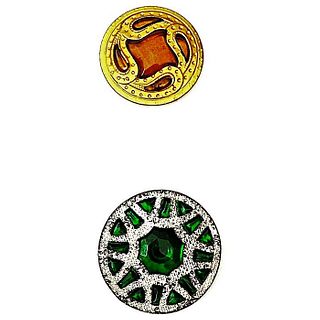 A SMALL CARD OF DIVISION ONE LARGE JEWEL BUTTONS
