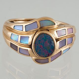 Opal Ring in 14 Karat Yellow Gold  