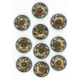 A SET OF DIVISION 1 CELLULOID AND PASTE BUTTONS