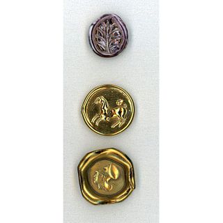 A SMALL CARD OF DIVISION 3 ENGLISH BIMINI GLASS BUTTONS