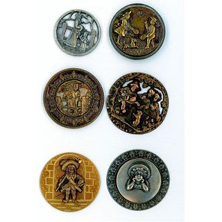 A SMALL CARD OF DIVISION ONE METAL CHILDREN BUTTONS