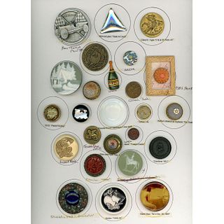 A CARD OF DIV 1 & 3 ASSORTED MATERIAL BUTTONS