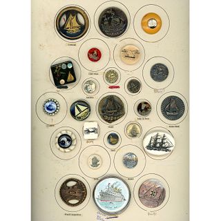 A CARD OF ASSORTED MATERIAL ASSORTED SHIP BUTTONS