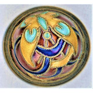 ONE DIVISION ONE CHINESE CLOISONNE DOMED BUTTON