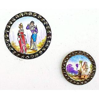 A SMALL CARD OF DIVISION ONE POYCHROME ENAMEL BUTTONS