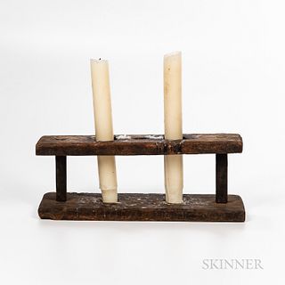 Primitive Wooden Candleholder