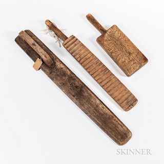 Three Handled Wooden Utilitarian Items