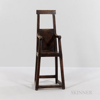 Oak Paneled High Chair