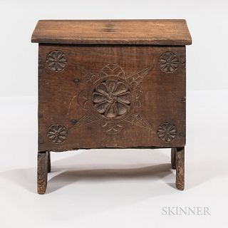 Small Carved Oak Chest