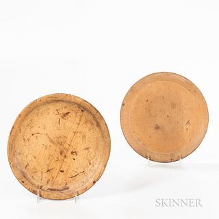 Two Turned Wooden Plates
