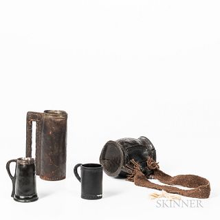 Four Leather Vessels