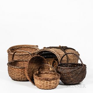 Group of Splint and Wicker Baskets