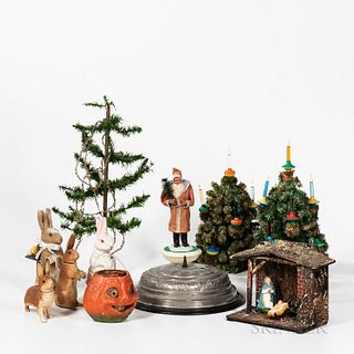 Group of Vintage Christmas and Other Holiday Decorations