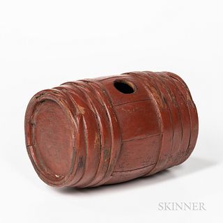 Red-painted Barrel-form Canteen