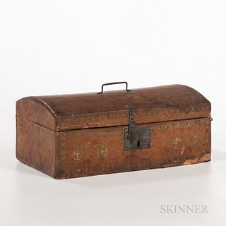 Large British Leather-covered Document Box