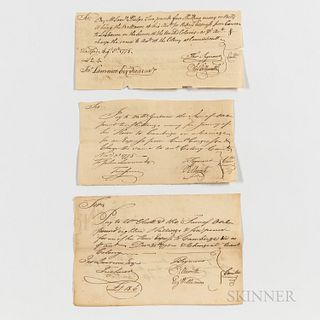 Three Documents Paying Express Riders, 1775
