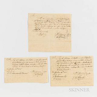 Three Stafford, Connecticut, Militia Company Reimbursement Documents for Service on the Boston/Lexington Alarm, April 19, 1775