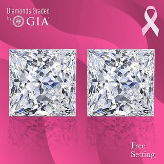 4.08 carat diamond pair Princess cut Diamond GIA Graded 1) 2.01 ct, Color D, VS1 2) 2.07 ct, Color D, VS1 . Appraised Value: $121,400 
