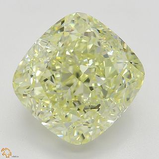 3.01 ct, Natural Fancy Light Yellow Even Color, VS2, Cushion cut Diamond (GIA Graded), Appraised Value: $45,700 