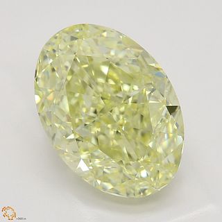 4.46 ct, Natural Fancy Light Yellow Even Color, VVS2, Oval cut Diamond (GIA Graded), Appraised Value: $96,300 