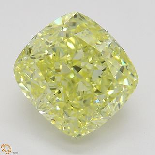 3.22 ct, Natural Fancy Intense Yellow Even Color, VVS1, Cushion cut Diamond (GIA Graded), Appraised Value: $144,200 