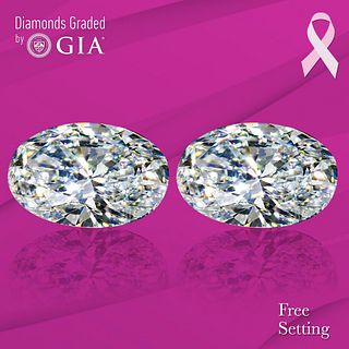 4.02 carat diamond pair Oval cut Diamond GIA Graded 1) 2.01 ct, Color F, VS2 2) 2.01 ct, Color G, VS2 . Appraised Value: $94,400 