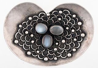 A & L Sterling Silver Brooch with Moonstone  