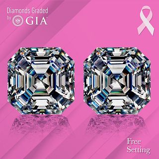 8.03 carat diamond pair Square Emerald cut Diamond GIA Graded 1) 4.01 ct, Color F, VVS2 2) 4.02 ct, Color F, VS1 . Appraised Value: $530,000 