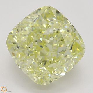 2.01 ct, Natural Fancy Light Yellow Even Color, VVS2, Cushion cut Diamond (GIA Graded), Appraised Value: $23,500 