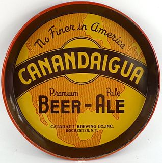 1942 Canandaigua Premium Beer/Pale Ale 12 inch Serving Tray