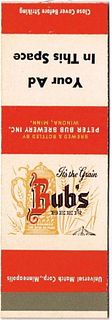 1953 Bub's Beer 113mm long Matchcover MN-BUB-3